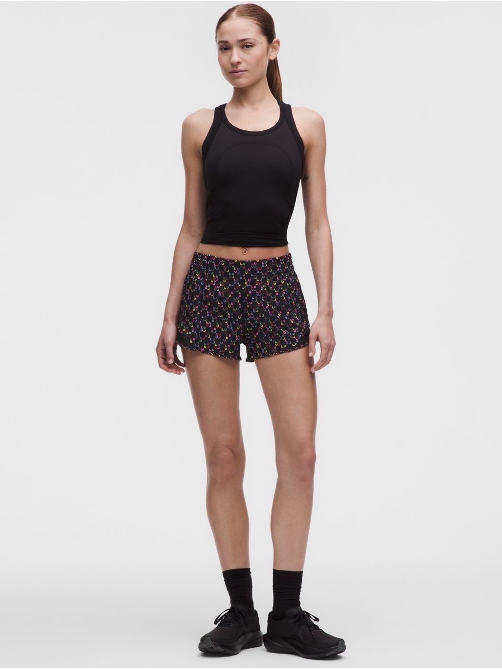 Lululemon Hotty Hot High-Rise Short 2.5” | Lulu Block Multi / Black | 4 | NWT